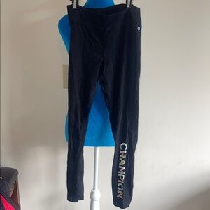 Champion Kids Black Leggings with Logo